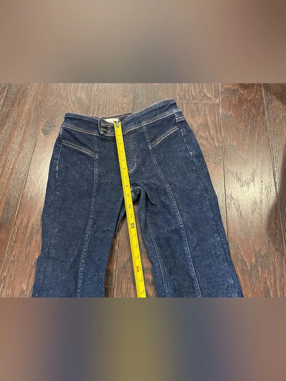 ANTHROPOLOGIE Pilcro Dark Wash Front Seam Flare Jean Women Size 26